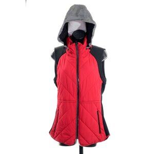 Athleta Quilted Polyester Vest With Hood Women's Sz S